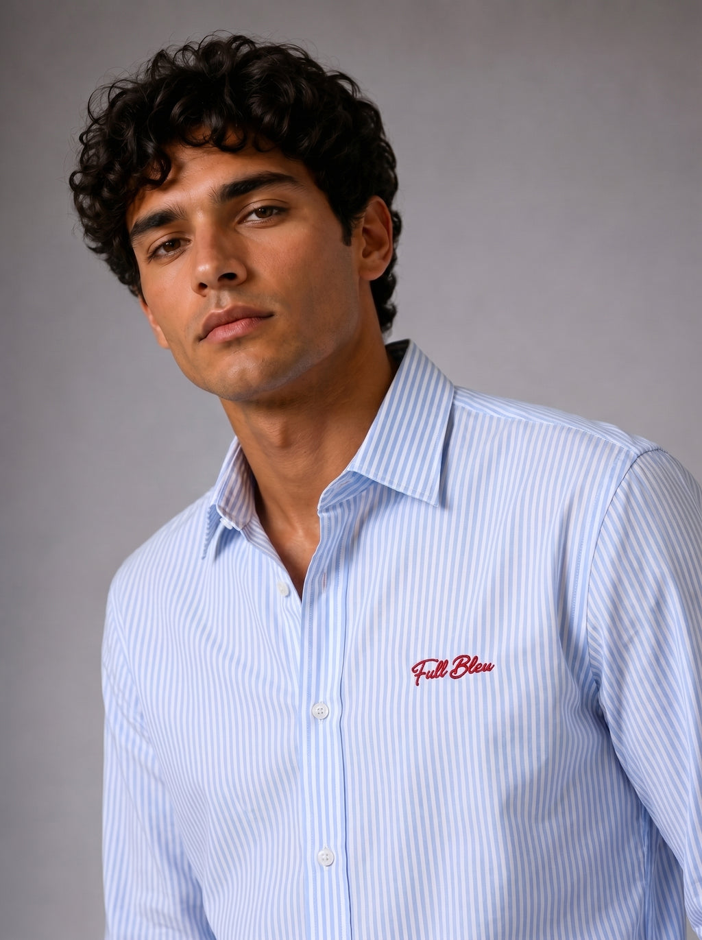 Blue & White Stripe Boxy Fit Shirt