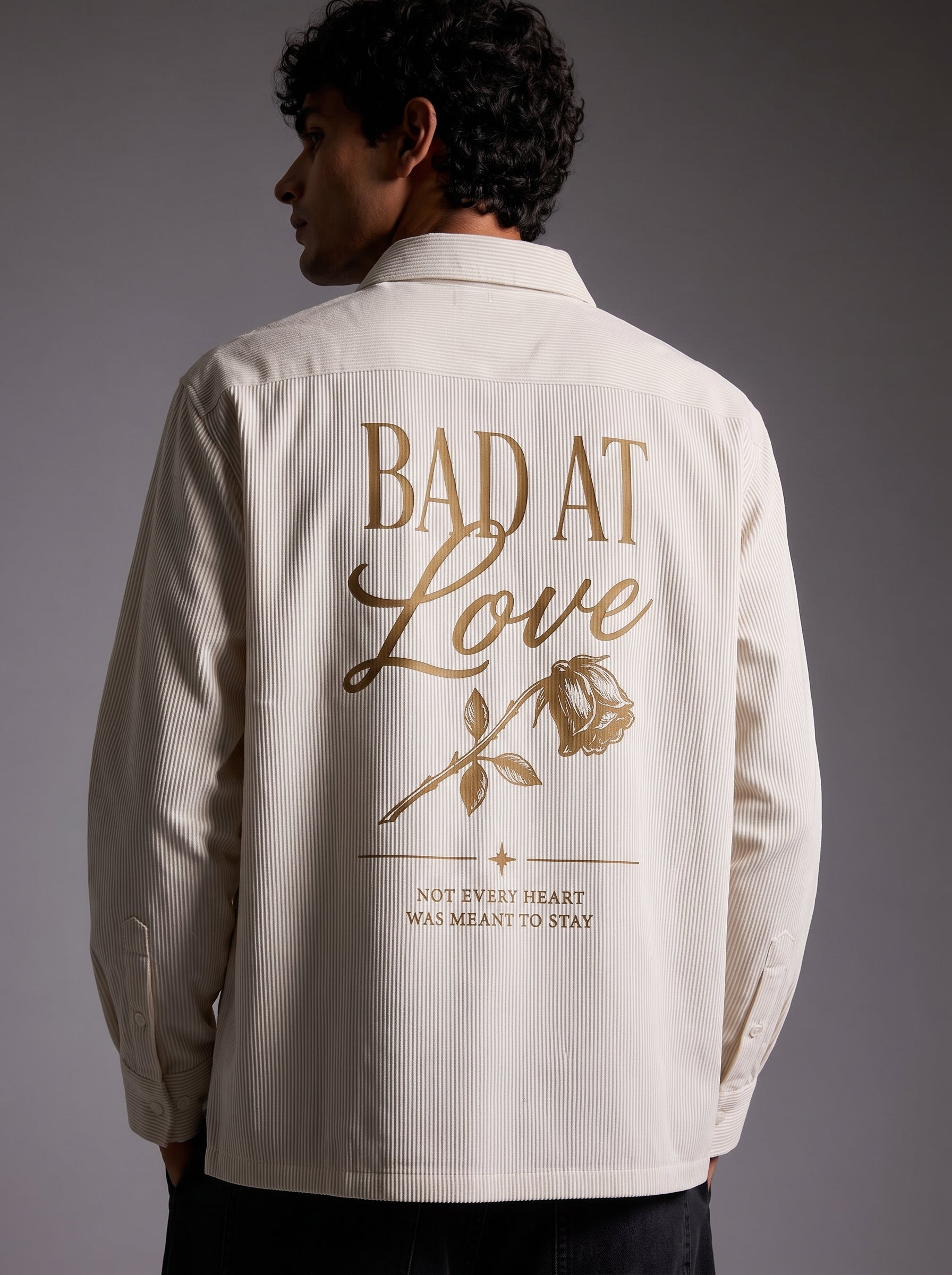 Bad at Love Striped Boxy Shirt