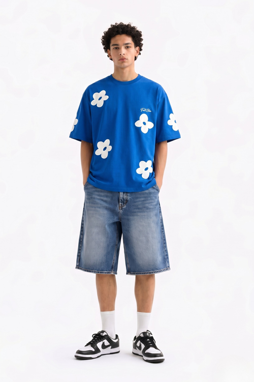 Full Bleu Daisy Oversized Tshirt
